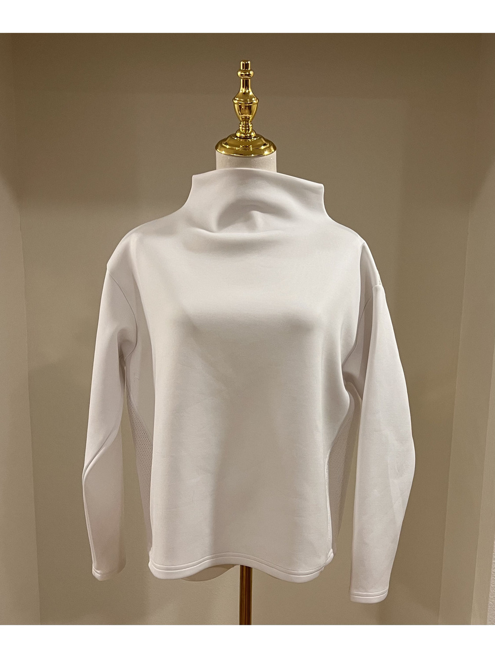 ADAY Like A Boss Pullover White Scuba Mock Neck Top Size M